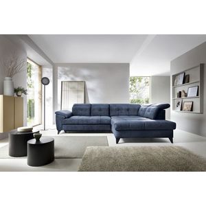 Coltar extensibil dreapta 5 locuri ELTAP, RT-40AU, Inferne, 297x210x107 cm, lemn/poliester, albastru imagine