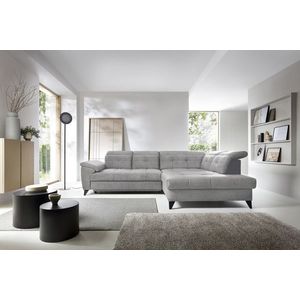 Coltar extensibil dreapta 5 locuri ELTAP, RT-04RAQ, Inferne, 297x210x107 cm, lemn/poliester, gri deschis imagine