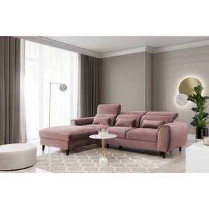 Coltar extensibil stanga 4 locuri ELTAP, Foble, 267x196x100 cm, lemn/poliester, roz imagine
