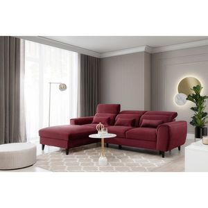 Coltar extensibil stanga 4 locuri ELTAP, Foble, 267x196x100 cm, lemn/poliester, rosu imagine