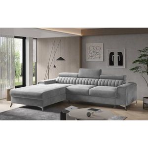 Coltar extensibil stanga 3 locuri ELTAP, LT-03NU, Grayson, 278x205x92 cm, lemn/poliester, gri imagine