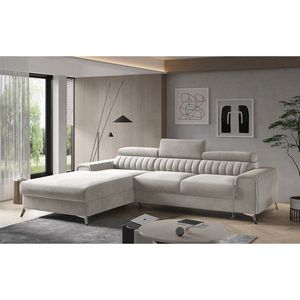 Coltar extensibil stanga 3 locuri ELTAP, LT-18SO, Grayson, 278x205x92 cm, lemn/poliester, bej deschis imagine