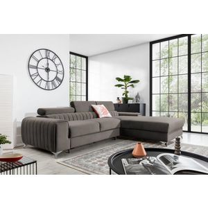 Coltar extensibil dreapta 3 locuri ELTAP, RT-04LO, Grayson, 278x205x92 cm, lemn/poliester, gri imagine