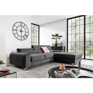 Coltar extensibil dreapta 3 locuri ELTAP, RT-04NU, Grayson, 278x205x92 cm, lemn/poliester, gri imagine