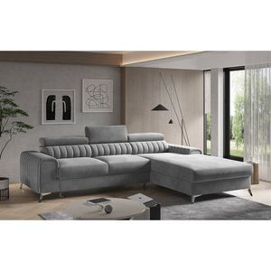 Coltar extensibil dreapta 3 locuri ELTAP, RT-04SO, Grayson, 278x205x92 cm, lemn/poliester, gri imagine