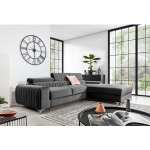 Coltar extensibil dreapta 3 locuri ELTAP, RT-04VE, Grayson, 278x205x92 cm, lemn/poliester, gri imagine