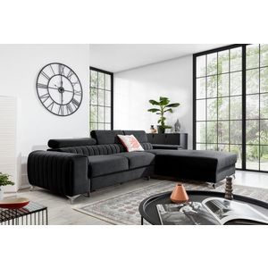 Coltar extensibil dreapta 3 locuri ELTAP, RT-06VE, Grayson, 278x205x92 cm, lemn/poliester, gri inchis imagine