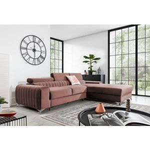 Coltar extensibil dreapta 3 locuri ELTAP, RT-24NU, Grayson, 278x205x92 cm, lemn/poliester, roz imagine