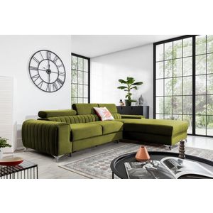 Coltar extensibil dreapta 3 locuri ELTAP, RT-33LO, Grayson, 278x205x92 cm, lemn/poliester, verde olive imagine