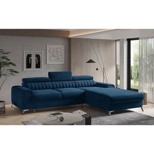 Coltar extensibil dreapta 3 locuri ELTAP, RT-40LU, Grayson, 278x205x92 cm, lemn/poliester, albastru inchis imagine