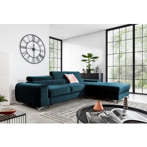 Coltar extensibil dreapta 3 locuri ELTAP, RT-40NU, Grayson, 278x205x92 cm, lemn/poliester, albastru inchis imagine