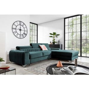Coltar extensibil dreapta 3 locuri ELTAP, RT-76MO, Grayson, 278x205x92 cm, lemn/poliester, verde imagine