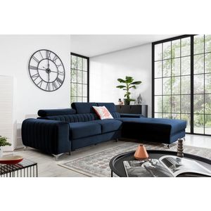 Coltar extensibil dreapta 3 locuri ELTAP, RT-79MO, Grayson, 278x205x92 cm, lemn/poliester, albastru inchis imagine