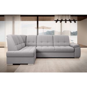 Coltar extensibil stanga 3 locuri ELTAP, LT-04GO, Sado, 272x192x95 cm, lemn/poliester, gri deschis imagine