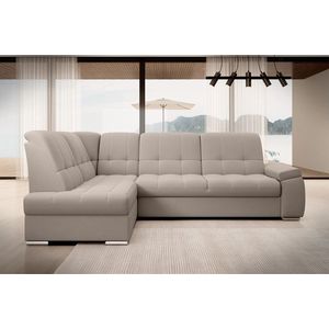 Coltar extensibil stanga 3 locuri ELTAP, LT-18SO, Sado, 272x192x95 cm, lemn/poliester, bej deschis imagine