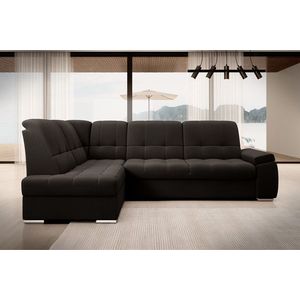 Coltar extensibil stanga 3 locuri ELTAP, LT-22NU, Sado, 272x192x95 cm, lemn/poliester, maro inchis imagine