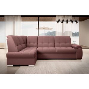 Coltar extensibil stanga 3 locuri ELTAP, LT-24VE, Sado, 272x192x95 cm, lemn/poliester, roz inchis imagine