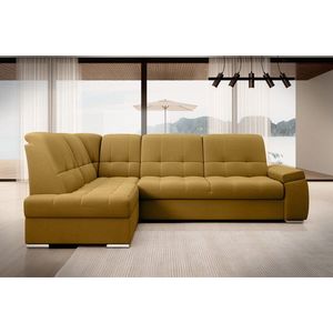 Coltar extensibil stanga 3 locuri ELTAP, LT-45NU, Sado, 272x192x95 cm, lemn/poliester, mustar imagine