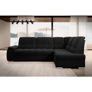 Coltar extensibil dreapta 3 locuri ELTAP, RT-10FL, Sado, 272x192x95 cm, lemn/poliester, negru imagine