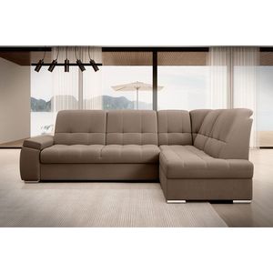 Coltar extensibil dreapta 3 locuri ELTAP, RT-20NU, Sado, 272x192x95 cm, lemn/poliester, maro deschis imagine