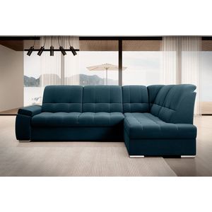 Coltar extensibil dreapta 3 locuri ELTAP, RT-40NU, Sado, 272x192x95 cm, lemn/poliester, albastru inchis imagine