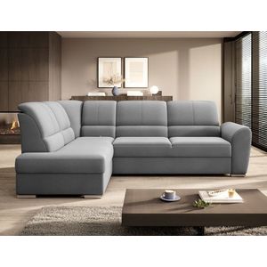 Coltar extensibil stanga 3 locuri ELTAP, LT-03NU, Siber, 270x186x93 cm, lemn/poliester, gri deschis imagine