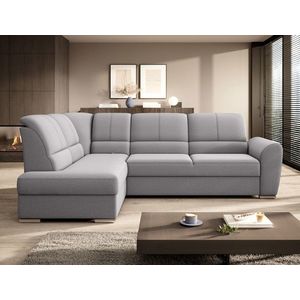 Coltar extensibil stanga 3 locuri ELTAP, LT-04GO, Siber, 270x186x93 cm, lemn/poliester, gri deschis imagine