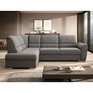 Coltar extensibil stanga 3 locuri ELTAP, LT-04LO, Siber, 270x186x93 cm, lemn/poliester, gri imagine