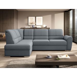 Coltar extensibil stanga 3 locuri ELTAP, LT-04VE, Siber, 270x186x93 cm, lemn/poliester, gri deschis imagine
