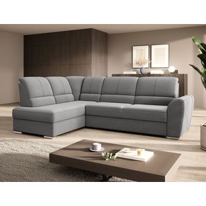 Coltar extensibil stanga 3 locuri ELTAP, LT-05GO, Siber, 270x186x93 cm, lemn/poliester, gri imagine