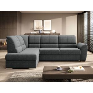 Coltar extensibil stanga 3 locuri ELTAP, LT-05VER, Siber, 270x186x93 cm, lemn/poliester, gri imagine