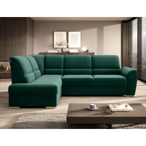 Coltar extensibil stanga 3 locuri ELTAP, LT-35LU, Siber, 270x186x93 cm, lemn/poliester, verde inchis imagine