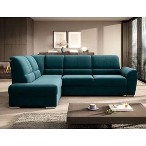 Coltar extensibil stanga 3 locuri ELTAP, LT-39LU, Siber, 270x186x93 cm, lemn/poliester, verde imagine
