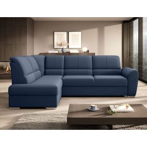 Coltar extensibil stanga 3 locuri ELTAP, LT-40GO, Siber, 270x186x93 cm, lemn/poliester, albastru inchis imagine