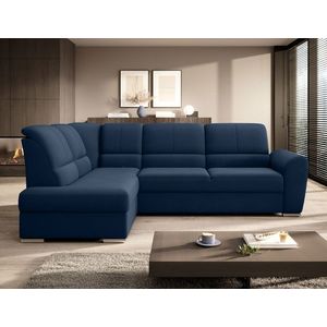Coltar extensibil stanga 3 locuri ELTAP, LT-40LO, Siber, 270x186x93 cm, lemn/poliester, albastru inchis imagine