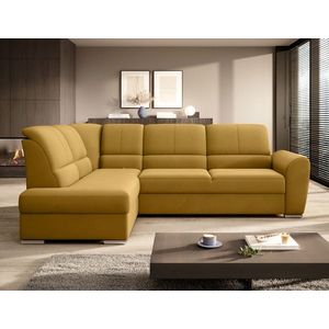 Coltar extensibil stanga 3 locuri ELTAP, LT-45LO, Siber, 270x186x93 cm, lemn/poliester, galben imagine