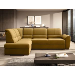 Coltar extensibil stanga 3 locuri ELTAP, LT-45NU, Siber, 270x186x93 cm, lemn/poliester, mustar imagine