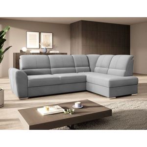 Coltar extensibil dreapta 3 locuri ELTAP, RT-03NU, Siber, 270x186x93 cm, lemn/poliester, gri deschis imagine