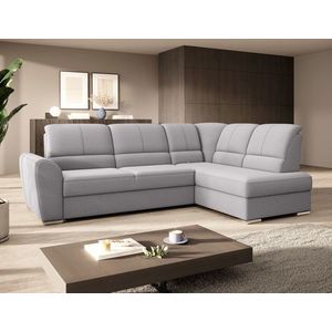 Coltar extensibil dreapta 3 locuri ELTAP, RT-04GO, Siber, 270x186x93 cm, lemn/poliester, gri deschis imagine