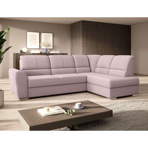 Coltar extensibil dreapta 3 locuri ELTAP, RT-101GO, Siber, 270x186x93 cm, lemn/poliester, roz deschis imagine