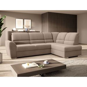 Coltar extensibil dreapta 3 locuri ELTAP, RT-20NU, Siber, 270x186x93 cm, lemn/poliester, maro deschis imagine