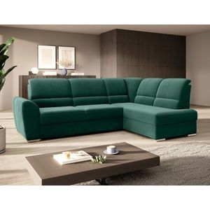 Coltar extensibil dreapta 3 locuri ELTAP, RT-35LU, Siber, 270x186x93 cm, lemn/poliester, verde inchis imagine