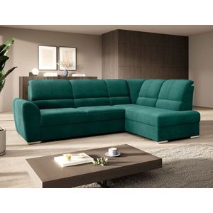 Coltar extensibil dreapta 3 locuri ELTAP, RT-35NU, Siber, 270x186x93 cm, lemn/poliester, verde inchis imagine