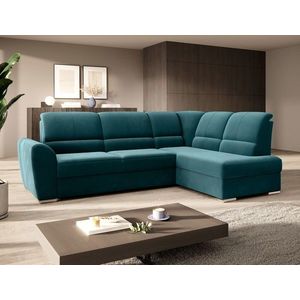 Coltar extensibil dreapta 3 locuri ELTAP, RT-39LU, Siber, 270x186x93 cm, lemn/poliester, verde imagine