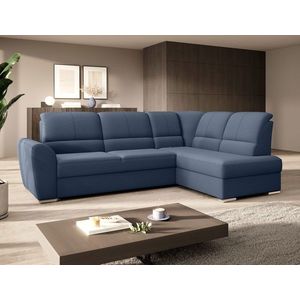 Coltar extensibil dreapta 3 locuri ELTAP, RT-40GO, Siber, 270x186x93 cm, lemn/poliester, albastru inchis imagine