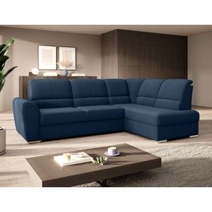 Coltar extensibil dreapta 3 locuri ELTAP, RT-40LO, Siber, 270x186x93 cm, lemn/poliester, albastru inchis imagine
