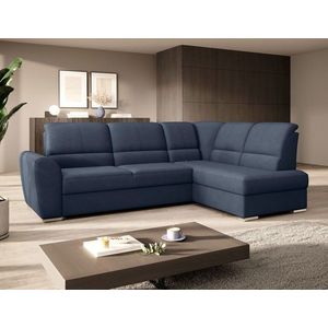 Coltar extensibil dreapta 3 locuri ELTAP, RT-40PO, Siber, 270x186x93 cm, lemn/poliester, albastru inchis imagine
