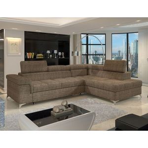 Coltar extensibil dreapta 4 locuri ELTAP, ERI-02, Eridano, 275x202x88 cm, lemn/poliester, bej inchis imagine