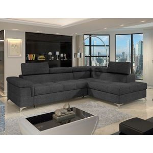 Coltar extensibil dreapta 4 locuri ELTAP, ERI-03, Eridano, 275x202x88 cm, lemn/poliester, gri antracit imagine