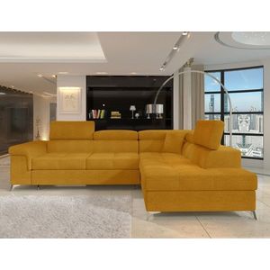 Coltar extensibil dreapta 4 locuri ELTAP, ERI-04, Eridano, 275x202x88 cm, lemn/poliester, galben imagine